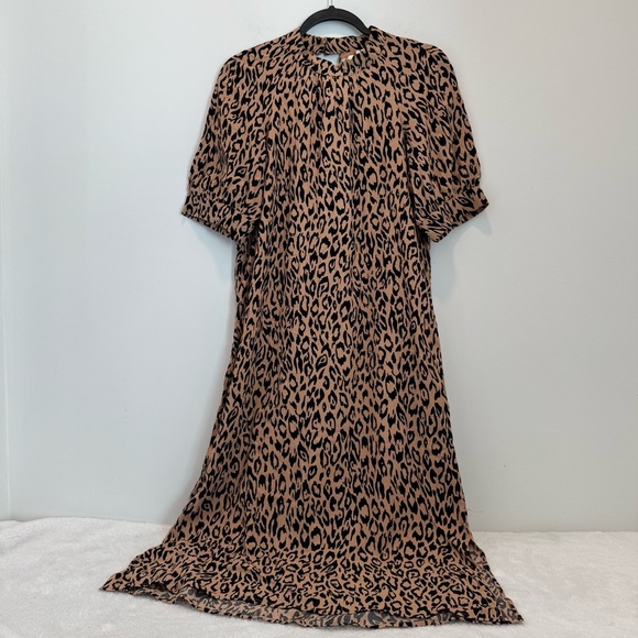 Anthropologie Mackenzie Mock Neck Tunic Puff Sleeve Midi Dress XS - Picture 2 of 13